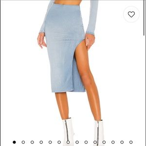 Light green Cotton Citizen slit skirt